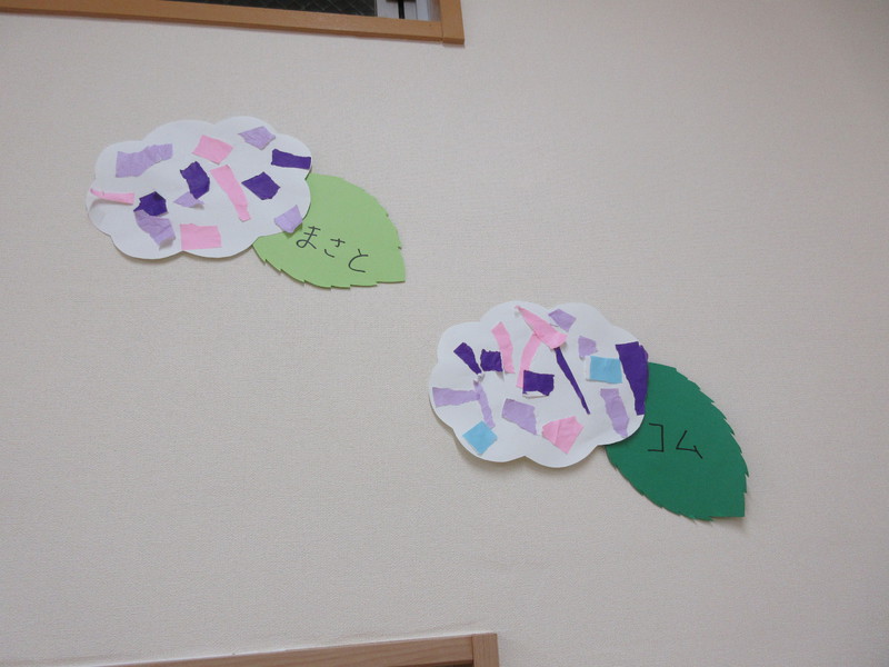 6月製作　あじさい　2歳児