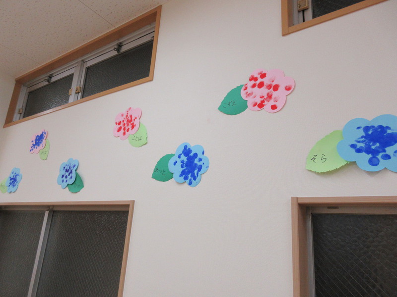 6月製作　あじさい　1歳児