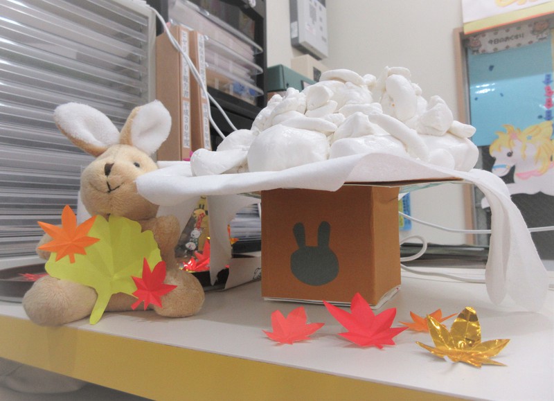 みんなが作ったお団子は玄関に飾りました🐰🎑