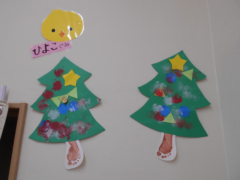 12月制作　クリスマスツリー　ひよこ組