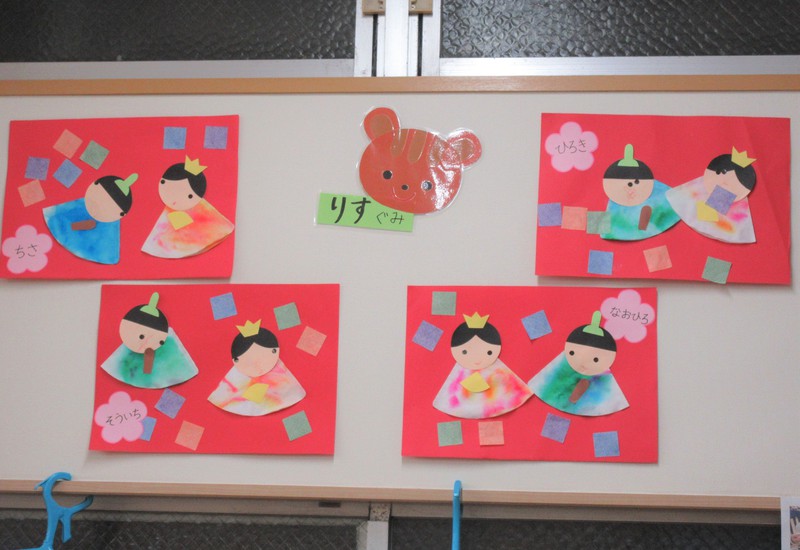2月制作　おひなさま🎎　りす組