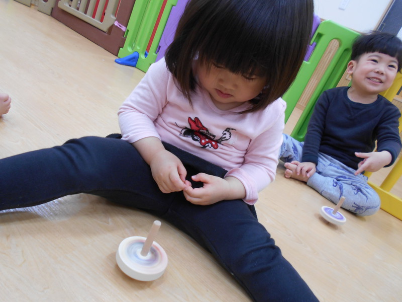 こま回しに挑戦〜！