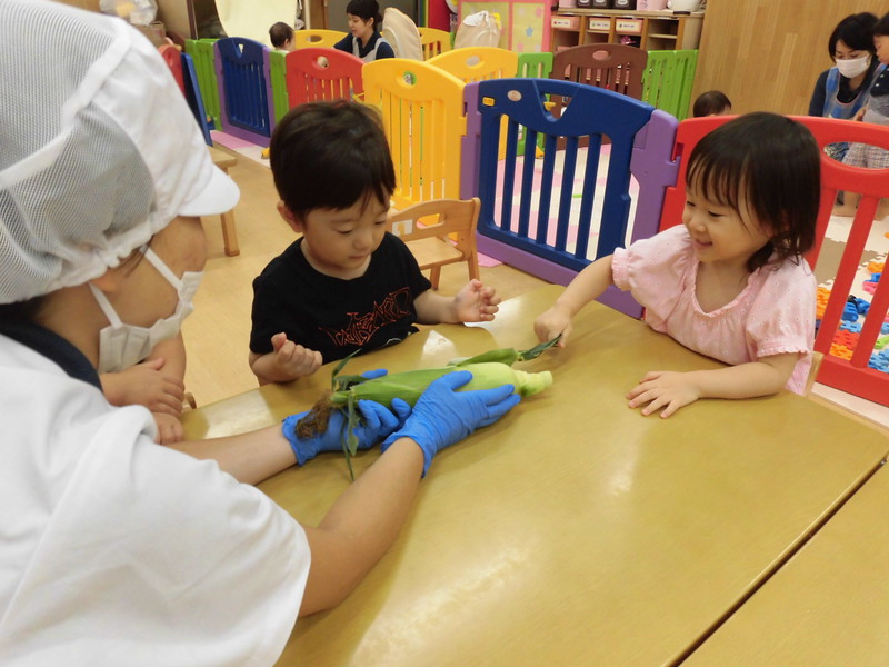 とうもろこしの皮むき🌽