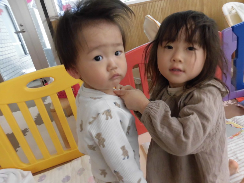 お手伝い、優しいね🎵