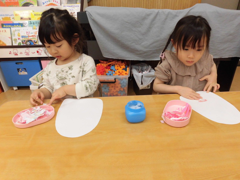 自分でのり付けしたよ✨