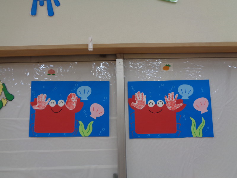 ひよこ組8月制作「かにさん」🦀