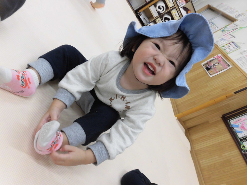 自分で履けたよ🧦