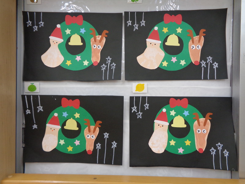 ひよこ組12月制作トナカイとサンタさん🎅