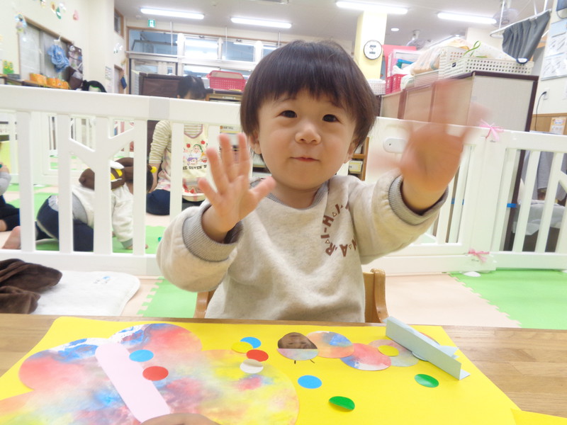 自分で貼ったよ😊